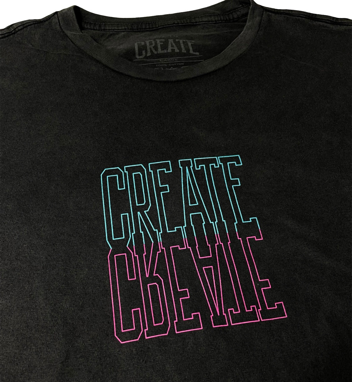 CREATE” Vol. 2 NEON tee | Vintage Black