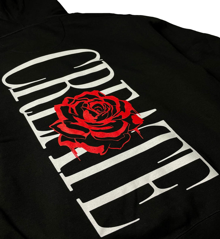 “BE A ROSE” Hoodie | Black