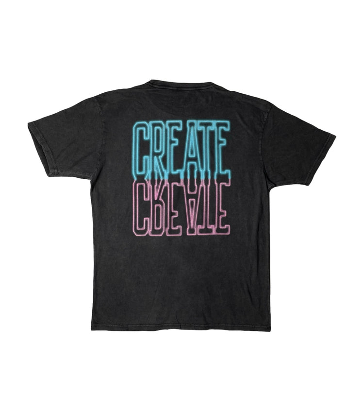 CREATE” Vol. 2 NEON tee | Vintage Black